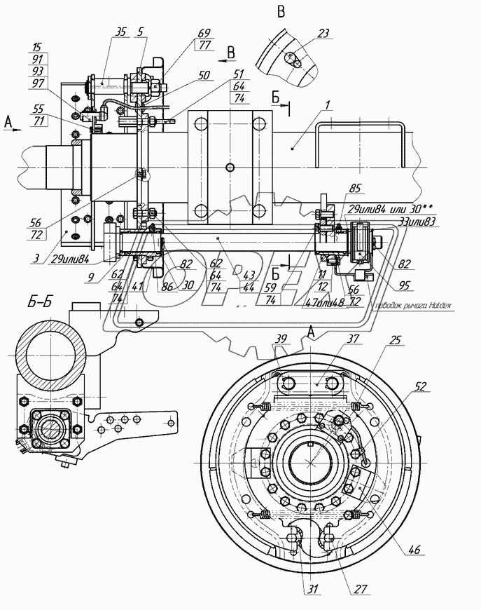 9693-2435001 Ось  с тормозами